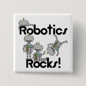 Badge Carré 5 Cm Robotics Rocks (Devant)