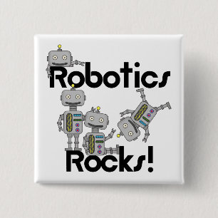 Badge Carré 5 Cm Robotics Rocks