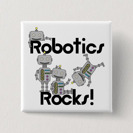 Badge Carré 5 Cm Robotics Rocks (Devant)