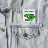 Badge Carré 5 Cm Roche de crocodiles (En situation)