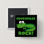 Badge Carré 5 Cm Roche de crocodiles (Devant & derrière)