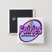 Badge Carré 5 Cm Roche de fées (Devant & derrière)