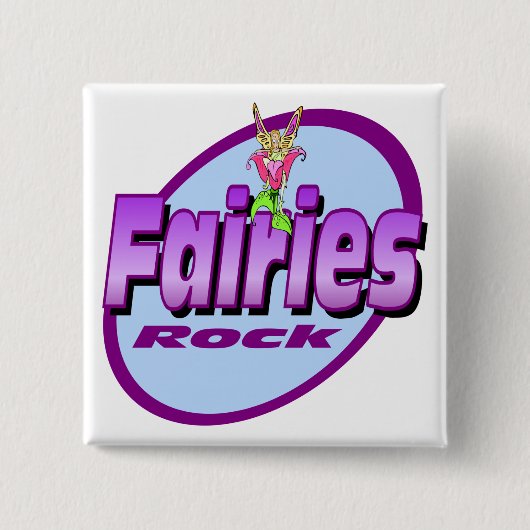 Badge Carré 5 Cm Roche de fées (Devant)