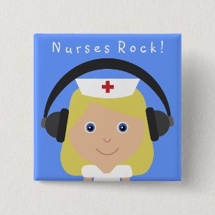 Badge Carré 5 Cm Roche d'infirmières !