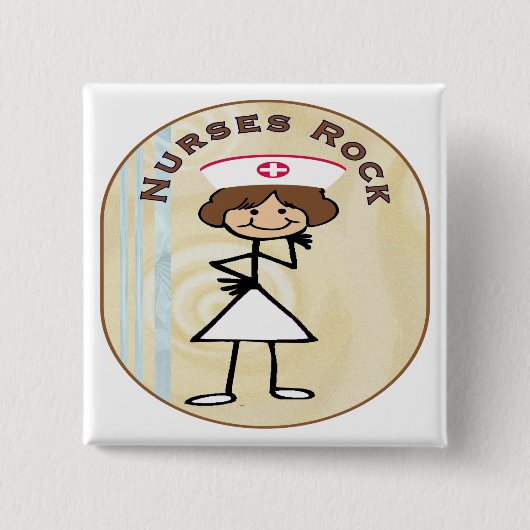 Badge Carré 5 Cm Roche d'infirmières (Devant)