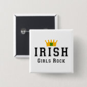 Badge Carré 5 Cm Roche irlandaise de filles (Devant & derrière)