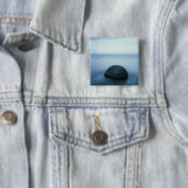 Badge Carré 5 Cm Rochers de Moeraki (En situation)