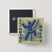 Badge Carré 5 Cm Roches d'escalade (Devant & derrière)