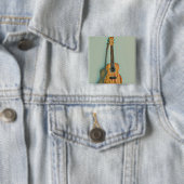 Badge Carré 5 Cm Rock guitariste (En situation)