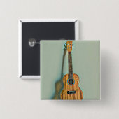 Badge Carré 5 Cm Rock guitariste (Devant & derrière)