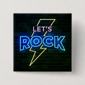 Badge Carré 5 Cm Rock Lightning Bolt 2 (Devant)