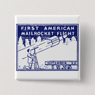 Badge Carré 5 Cm Rocket Mail américain 1935