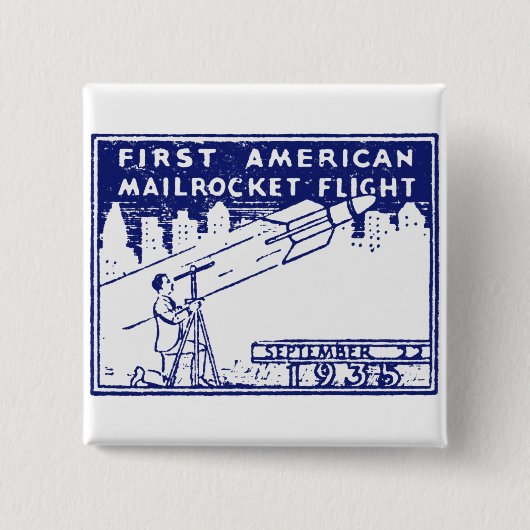 Badge Carré 5 Cm Rocket Mail américain 1935 (Devant)