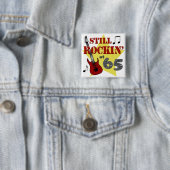 Badge Carré 5 Cm Rockin toujours à 65 (En situation)