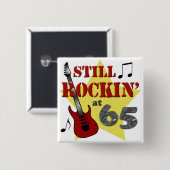 Badge Carré 5 Cm Rockin toujours à 65 (Devant & derrière)