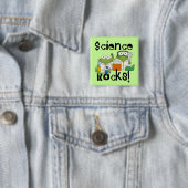 Badge Carré 5 Cm Rocks de la science des grenouilles (En situation)
