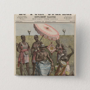 Badge Carré 5 Cm Roi de Behanzin du Dahomey