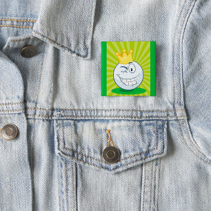 Badge Carré 5 Cm Roi Drôle de Balle de Golf Roi du Golf