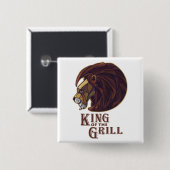 Badge Carré 5 Cm Roi du Grill (Devant & derrière)