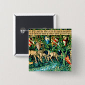 Badge Carré 5 Cm Roi médiéval Arthur William Morris (Devant & derrière)