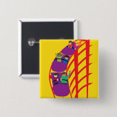 Badge Carré 5 Cm Roller Coaster Upclose (Devant & derrière)