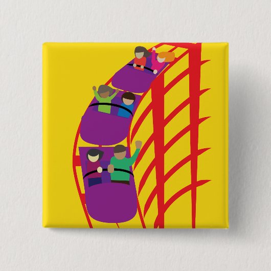Badge Carré 5 Cm Roller Coaster Upclose (Devant)
