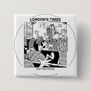 Badge Carré 5 Cm Roly Polies Drôle