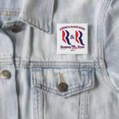 Badge Carré 5 Cm Romney et Ryan (En situation)