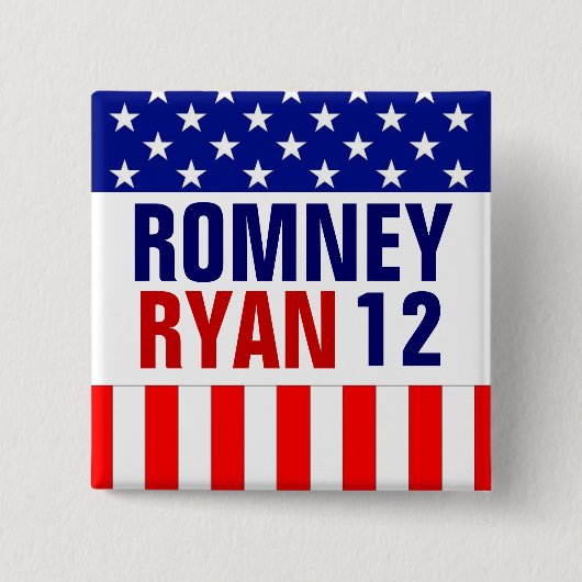 Badge Carré 5 Cm Romney Ryan 2012 (Devant)