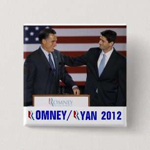 Badge Carré 5 Cm Romney/Ryan 2012