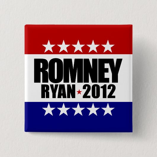 Badge Carré 5 Cm Romney Ryan 2012 (Devant)