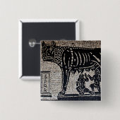 Badge Carré 5 Cm Romulus et Remus (Devant & derrière)