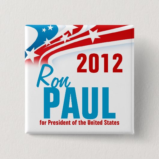 Badge Carré 5 Cm Ron Paul (Devant)