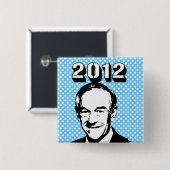 Badge Carré 5 Cm Ron Paul 2012 (Devant & derrière)