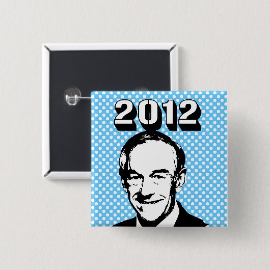 Badge Carré 5 Cm Ron Paul 2012 (Devant & derrière)