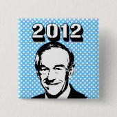 Badge Carré 5 Cm Ron Paul 2012 (Devant)