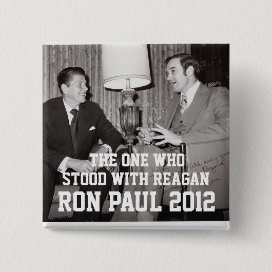 BADGE CARRÉ 5 CM RON PAUL 2012 (Devant)