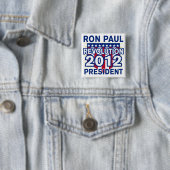 Badge Carré 5 Cm Ron Paul pour le président 2012 T-shirts (En situation)