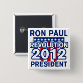 Badge Carré 5 Cm Ron Paul pour le président 2012 T-shirts (Devant & derrière)