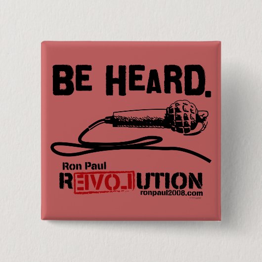 Badge Carré 5 Cm Ron Paul pour le Président Button (Devant)