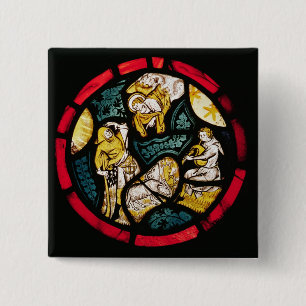 Badge Carré 5 Cm Rondeau dépeignant l'annonce aux bergers