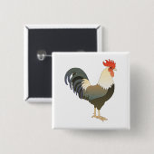 Badge Carré 5 Cm Rooster (Devant & derrière)
