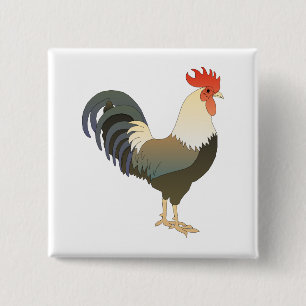 Badge Carré 5 Cm Rooster
