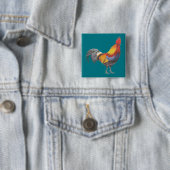 Badge Carré 5 Cm Rooster (En situation)