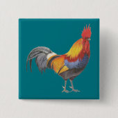 Badge Carré 5 Cm Rooster (Devant)