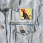 Badge Carré 5 Cm Rooster Steinlen Cocorico (En situation)