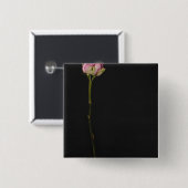 Badge Carré 5 Cm Rose 3 de rose (Devant & derrière)