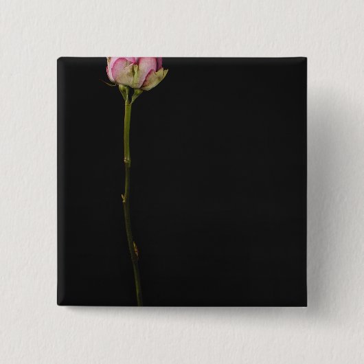 Badge Carré 5 Cm Rose 3 de rose (Devant)