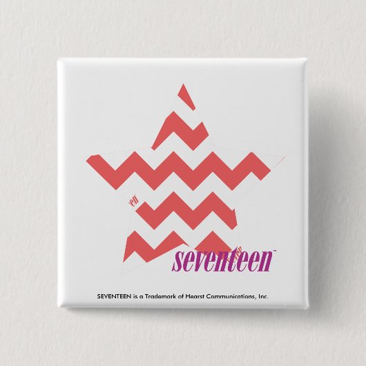 Badge Carré 5 Cm Rose 4 de zigzag (Devant)