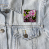 Badge Carré 5 Cm Rose Azalea Bush printemps floral (En situation)